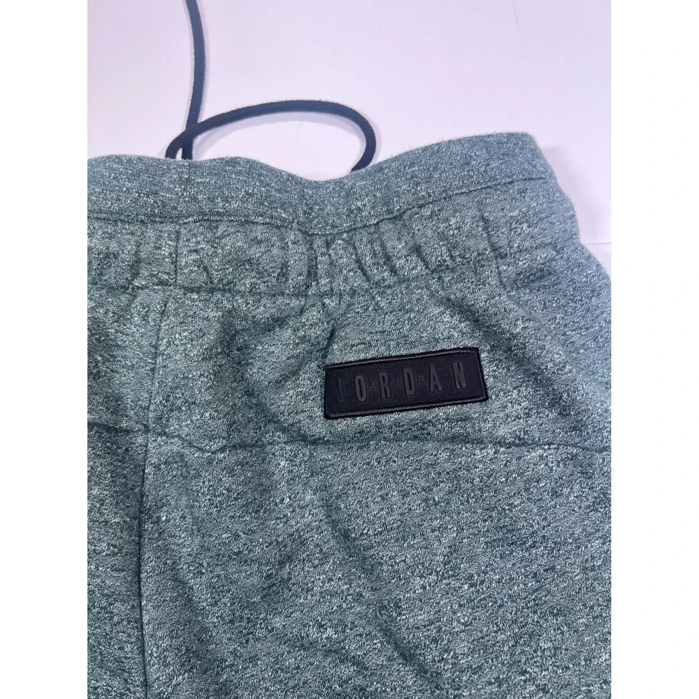 Jordan Joggers Mens Medium Green Heathered Fleece Jumpman Zip Pocket Sweatpants